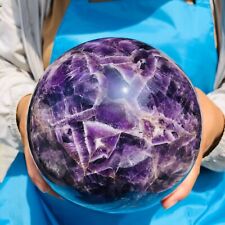 8.73LB Natural Beautiful Dream Amethyst Quartz Crystal Sphere Ball Healing 111 picture