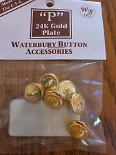 Vintage Gold plate  Waterbury 24 K plate Initial P Button 1/2
