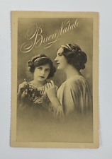 Buon Natale Merry Christmas Two Girls Italian Postcard Vintage picture