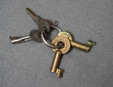 + VTG/ATQ Lot of Keys - 2 BURLINGTON ROUTE Brass Barrel Keys, CORBIN & BASCO + picture