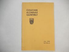 Goucher Alumnae Quarterly, July 1933, Goucher College, Baltimore Maryland picture