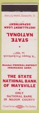 Matchbook Cover - State Bank of Maysville KY picture