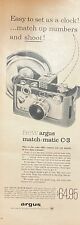 Rare 1940s Vintage Original Argus Camera Photography Advertisement picture