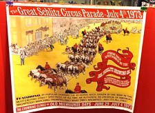 VTG ORIGINAL - THE GREAT SCHLITZ CIRCUS PARADE JULY 4, 1973 POSTER picture