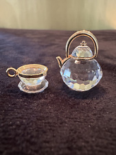 Swarovski vintage 90's Crystal Memories Teapot & Teacup figurines only no box picture