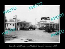 6x4 HISTORIC PHOTO OF GARDEN GROVE CALIFORNIA FROSTY HAVEN ICE CREAM STORE 1940 picture