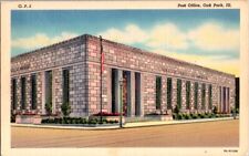 Vintage Postcard United States Post Office USPS Oak Park IL Illinois 1946  H-265 picture