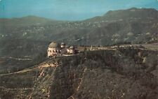 Los Angeles CA Birds Eye Night View Griffith Observatory California Postcard Vtg picture