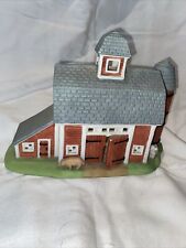 Partylite Meadowbrook Farm Tealight House Ceramic Vintage Retired Red Barn picture