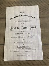 1875 & 1879 Plainfield, New Jersey. Public School Commencement Programs picture