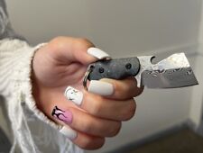 RARE Berg Blades Bottle Butcher Damascus Mini Cleaver Opener Keychain Knife EDC picture