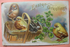 1908 Chicks with Kitten(?), Grasshopper & Basket 