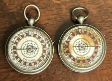 Lot of 2 • c.1920s Germany Roulette Pocket Watch Gambling Game Working VG+ picture