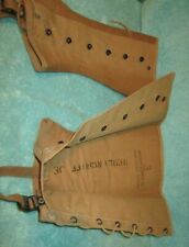 VTG 1943 WWII Military Canvas LEGGINGS Boot Gaiters Covers Gregory & Read Co  picture