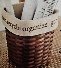 Longaberger Small Waste Flax Embroidered Junk Recycle Organize Liner picture