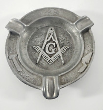 Vintage Freemason Cigar Ashtray Mason Symbol Masonic cast Aluminum 1961 picture