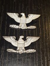 WWII US Army Sterling Colonel Officer Rank Insignia Full Size Shoulder L@@K c picture