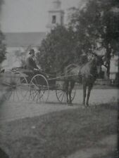 Antique 1890s Tintype Wild West American Frontier Horse & Buggy in Town picture