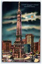 Indianapolis Indiana IN Postcard Soldiers Sailors Monument Night c1940 Vintage picture