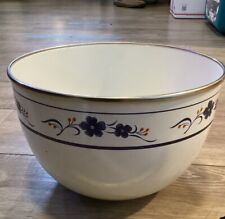 Vtg '70s KOBE KITCHEN FLORAL Enamel ware Large Mixing Bowl W 8.5 H 5.5 in picture