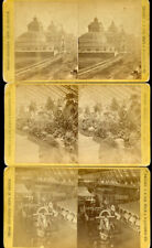 3 stereoviews by Gentile – Chicago Interstate Exposition 1875 – 1 int. 2 ext. picture