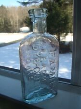 Antique 1860's HOWE & STEVENS FAMILY DYE COLORS Whittled Bottle-Applied Top picture