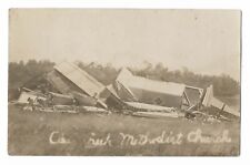 1921 Methodist church destroyed by tornado, Wisconsin;Real photo postcard RPPC picture