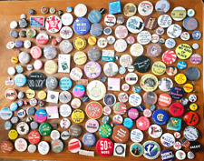 Great Big Lot of 70s 80s 90s Pinbacks Advertising Restaurant Slogan Political picture
