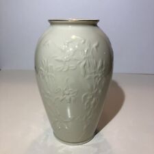 VTG Lenox Masterpiece Embossed Floral Ivory Porcelain Vase 7” T With Gold Trim picture