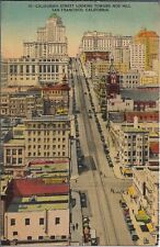 San Francisco Postcard Nob Hill California Linen 1946 Posted Scenic View Card Co picture