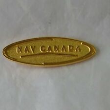 NAV CANADA Lapel Pin Canadian Civil Air Navigation Management Gold Color Oval picture