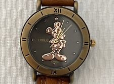 NIB Old Stock Lorus Black & Gold Disney Mickey Mouse Watch V501 X066 MINT picture