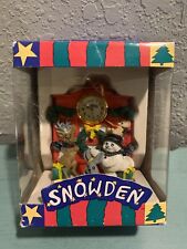Vintage Snowden And Friends Figure with Clock Snowman Mouse Wreath 1997 (T21) picture
