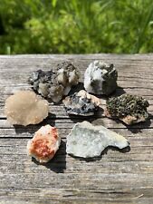 Small Raw Mineral Specimens Lot- Epidote, Vanadinite, Pyrite, Fluorite & More picture