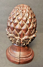 Pair Bookends Pineapples Motif Cast Resin Bronze Antiqued Look Melannco picture
