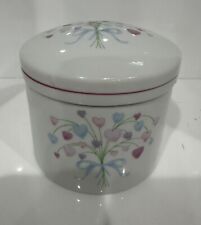 FTDA Vintage Retro 80s 90s Pastel Heart Bouquet Porcelain Trinket Box  picture
