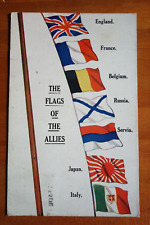The Flags of the Allies WW1 postcard p/u 1915 England France Belgium Russia... picture
