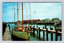 Atlantic City NJ-New Jersey, Marine Scene Yachts at Inlet Vintage c1966 Postcard picture