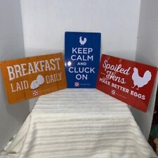 Lot of 3 New Red Purina Chicken Feed New Metal Signs 11