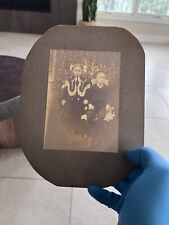c1900s Two Kids In Very Nice Clothes Dapper Costume? Border Photo Boy Antique picture