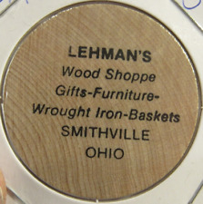 Vintage Lehman's Wood Shoppe Smithville, OH Wooden Nickel - Token Ohio picture