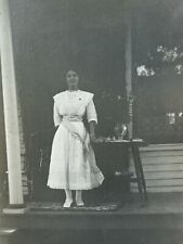 c1900s Porch Teen Brunette Girl Dress Vera Bowman Antique RPPC 1910s picture