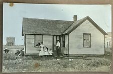 Family In Front Of House. Vintage Real Photo Postcard. RPPC. picture