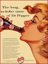 1959 Dr. Pepper Soft Drink NEW Metal Sign: The Long, Wide Taste - Frosty, MAN picture