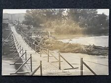 Fort Benton Montana MT 1909 Flood And Bridge Antique RPPC Real Photo Postcard picture