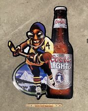 🔥 VTG Coors Light Hockey Player Metal beer Tin Sports Bar Mancave Sign picture