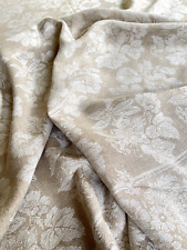 Vintage Cotton Jacquard Tablecloth in Ecru & Beige  YY656 picture