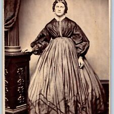 ID'd c1860s Beautiful Dress Young Lady SHARP CDV Real Photo Sarah Varlen? H37 picture