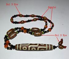 Tibet Himalaya Nepal Old Dzi 9 Eye Talisman Beads Amulet picture