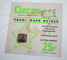 Vintage Decca 78 rpm record phonograph needles, package of 25 steel needles picture